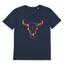 Load image into Gallery viewer, Tartan Cow Skull Premium Organic Adult T-Shirt