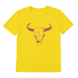 Tartan Cow Skull Premium Organic Adult T-Shirt