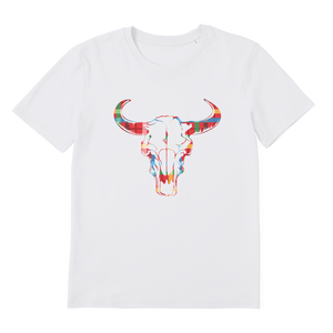 Tartan Cow Skull Premium Organic Adult T-Shirt