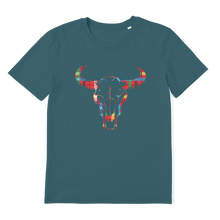 Load image into Gallery viewer, Tartan Cow Skull Premium Organic Adult T-Shirt